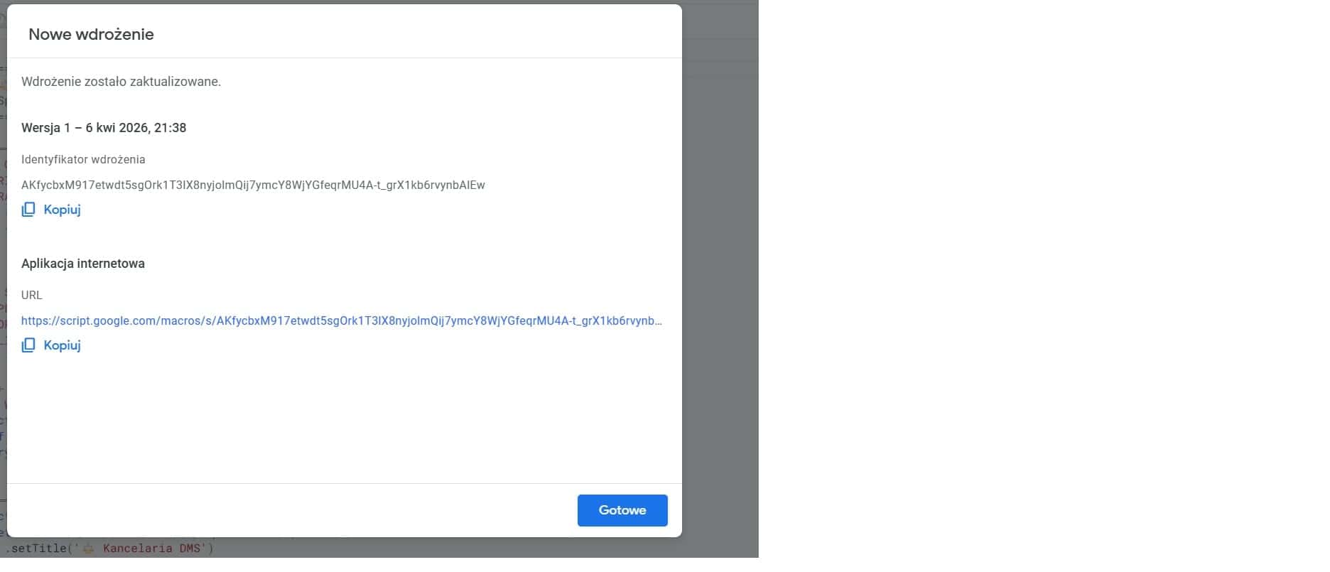 Kancelaria DMS — URL wdrożonej aplikacji